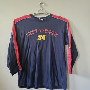 Winners Circle Jeff Gordon Shirt Mens Size Large Long Sleeve Blue Red #24 Nascar